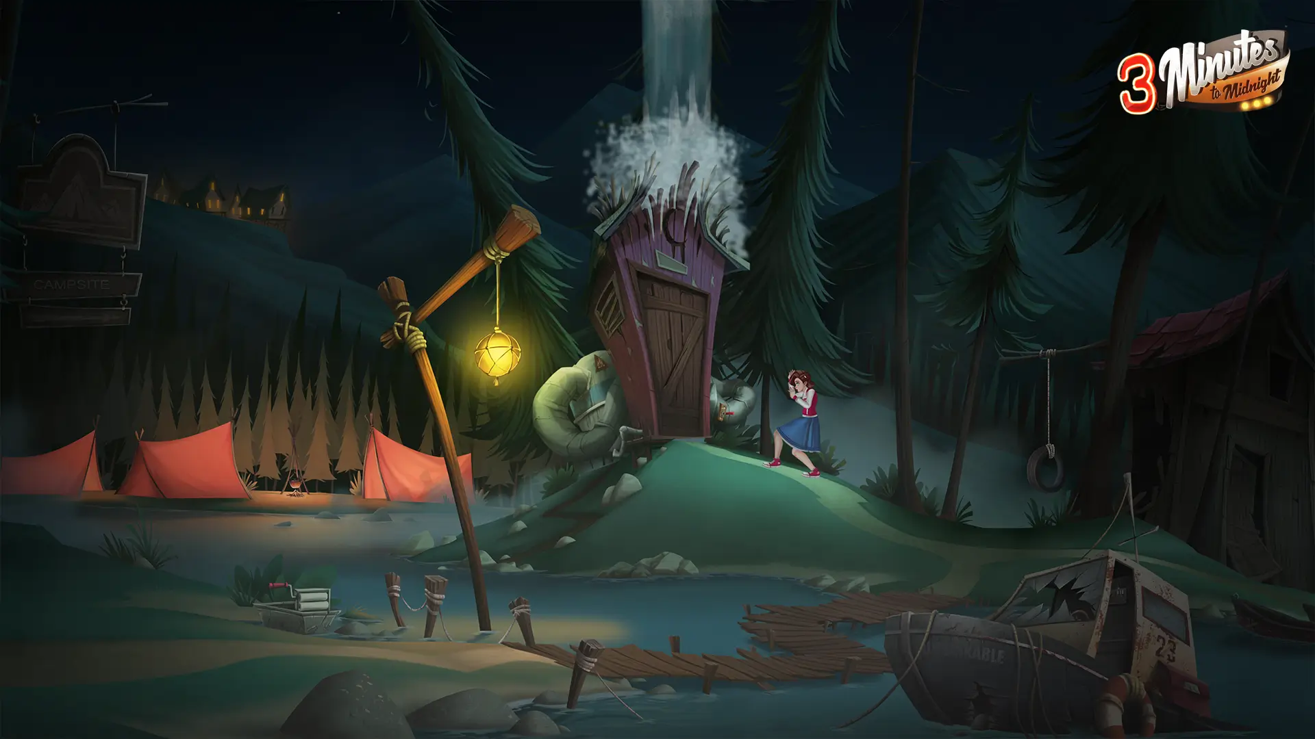 3 Minutes to Midnight Point and Click Adventure game comedy campsite