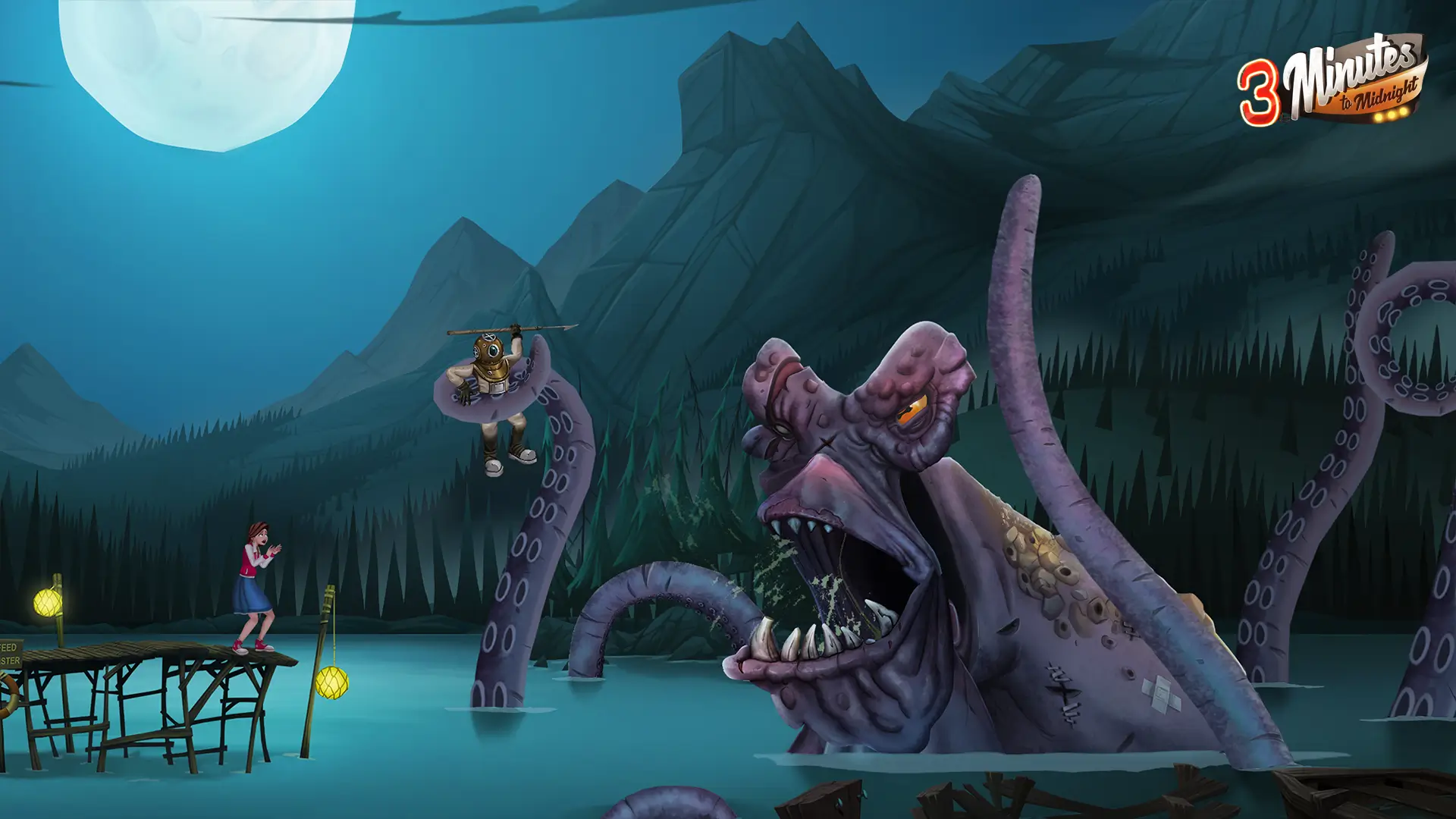 3 Minutes to Midnight Point and Click Adventure game comedy kraken
